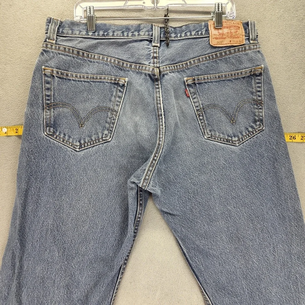 Vintage Levis 505 Jeans‎ Mens 36x32 Blue Medium Wash Regular Straight Zip Fly